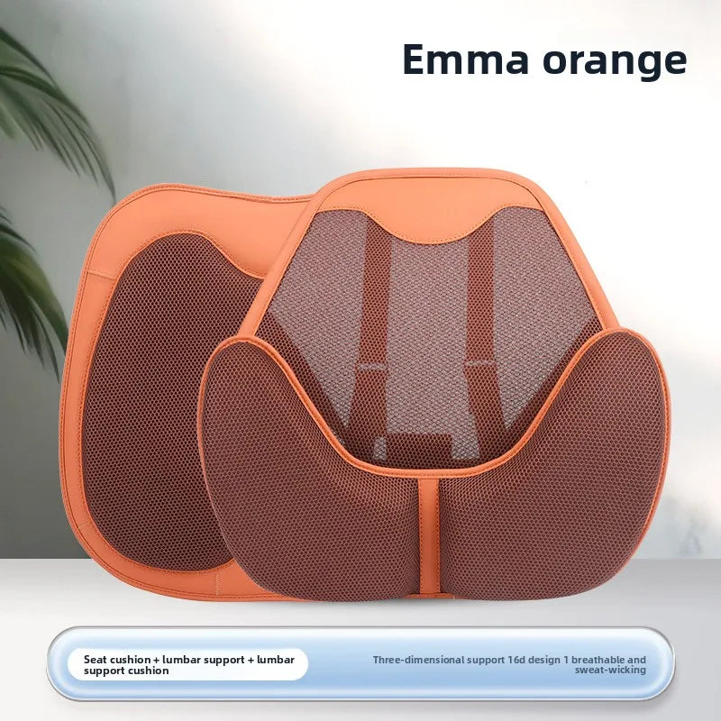 Non-Slip Universal Car Seat Cover – Ice Silk Cushion with Waist Support for Four-Season Comfort - Delicate Leather  