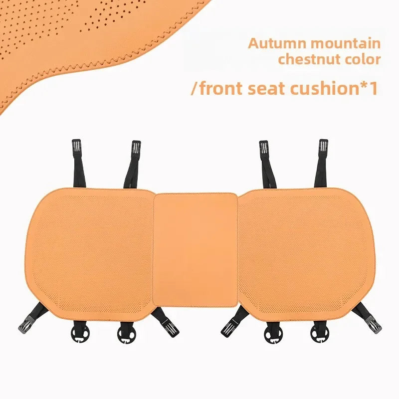 Universal Nappa Leather Car Seat Cover - Four Season Auto Breathable Comfortable Saddle Cushions - Seat Covers for Car Seats - Delicate Leather  