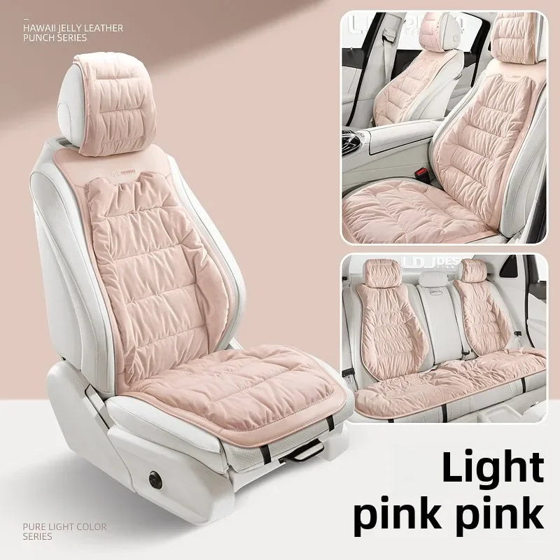 Universal Winter Down Car Seat Cover – Soft Breathable Warm Seat Cushion Protector for Car Interior - Delicate Leather  