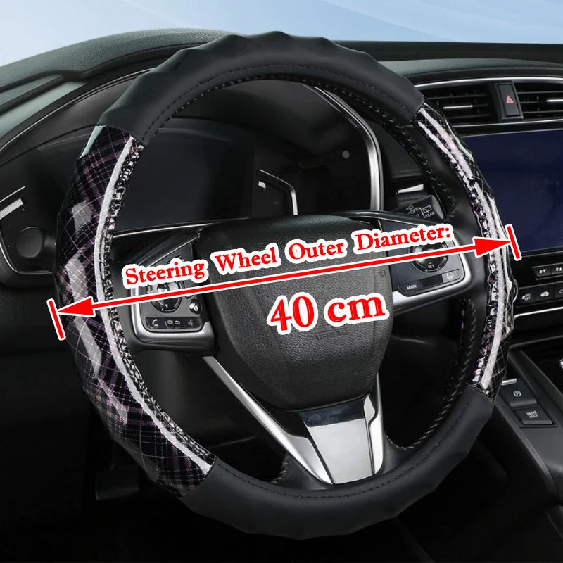 40 cm Steering Wheel Cover for Truck, Bus, and Van – Large Wheel Grip Wrap - Delicate Leather  