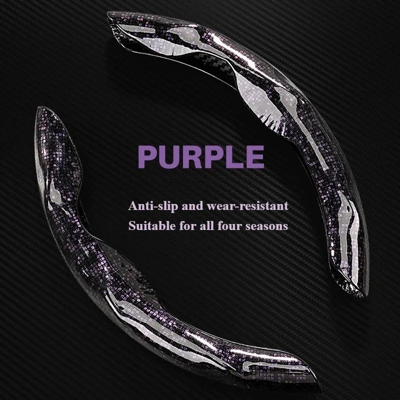 High-Quality PU Leather Snap-On Steering Wheel Cover – Thin, Light, Shiny, Comfortable Universal Wheel Protector - Delicate Leather  