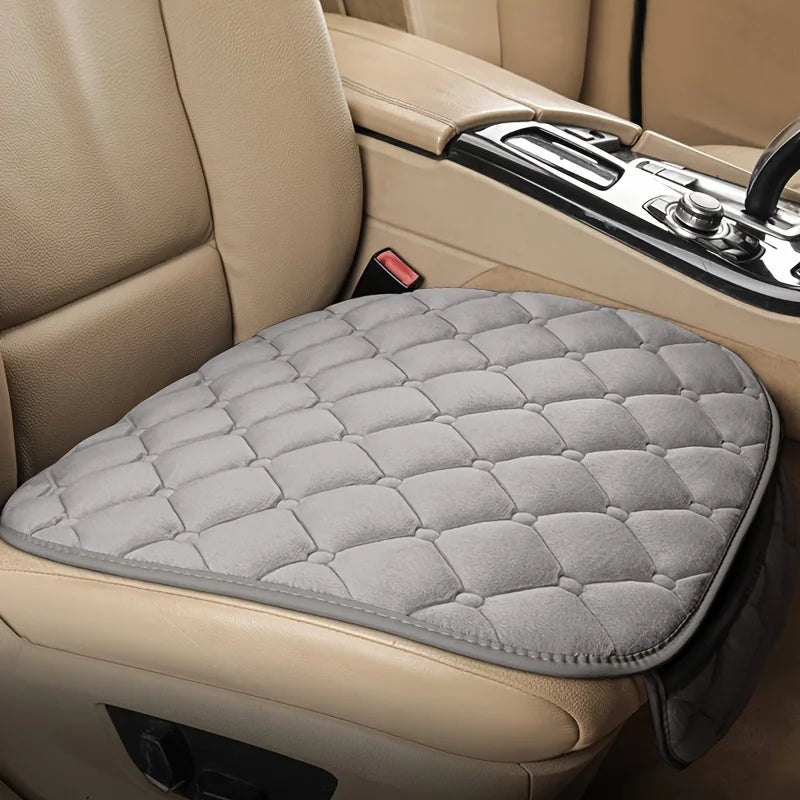 Warm Car Seat Cushion – Short Plush Thickened Seat Pad for Comfortable Driving - Delicate Leather  