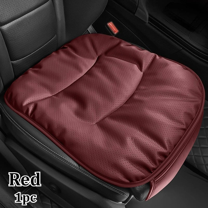 Premium Car Seat Cushion – Luxury PU Leather Perforated Design, Breathable Cloud-Soft Comfort, Easy-to-Install Universal Pad - Delicate Leather  