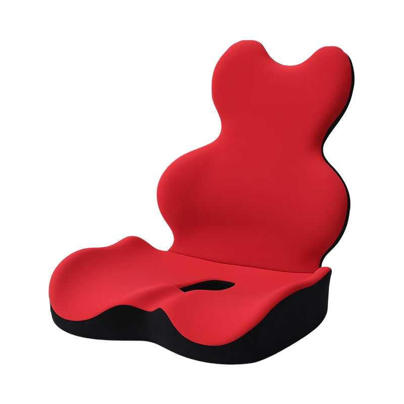 L-Shape Car Seat Lumbar Support Cushion – Ergonomic Memory Foam Backrest Pad, Universal Chair Support for Car and Office - Delicate Leather  