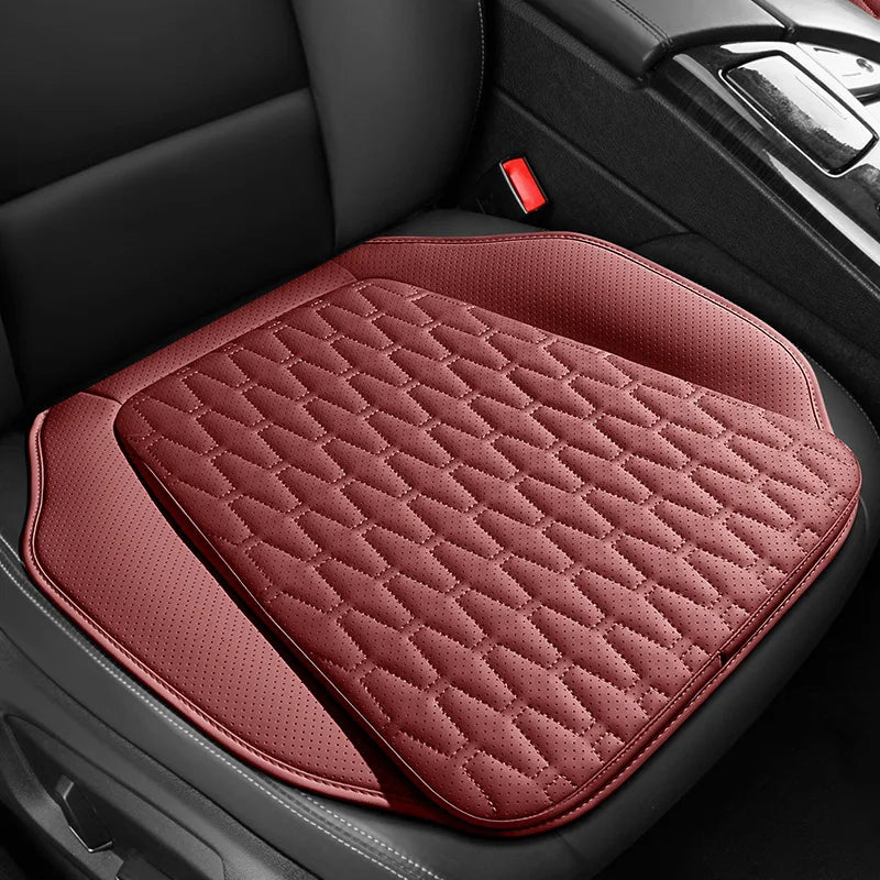 PU Leather Car Seat Cushion – Breathable Anti-Slip Universal Single Seat Pad - Delicate Leather  