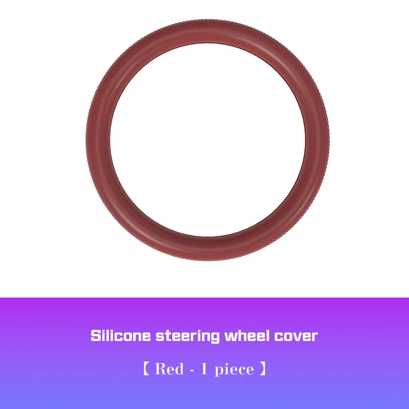 15 Inch Car Steering Wheel Protective Cover – Non-Slip Silicone Wheel Cover for 37–38cm Steering Wheels - Delicate Leather  