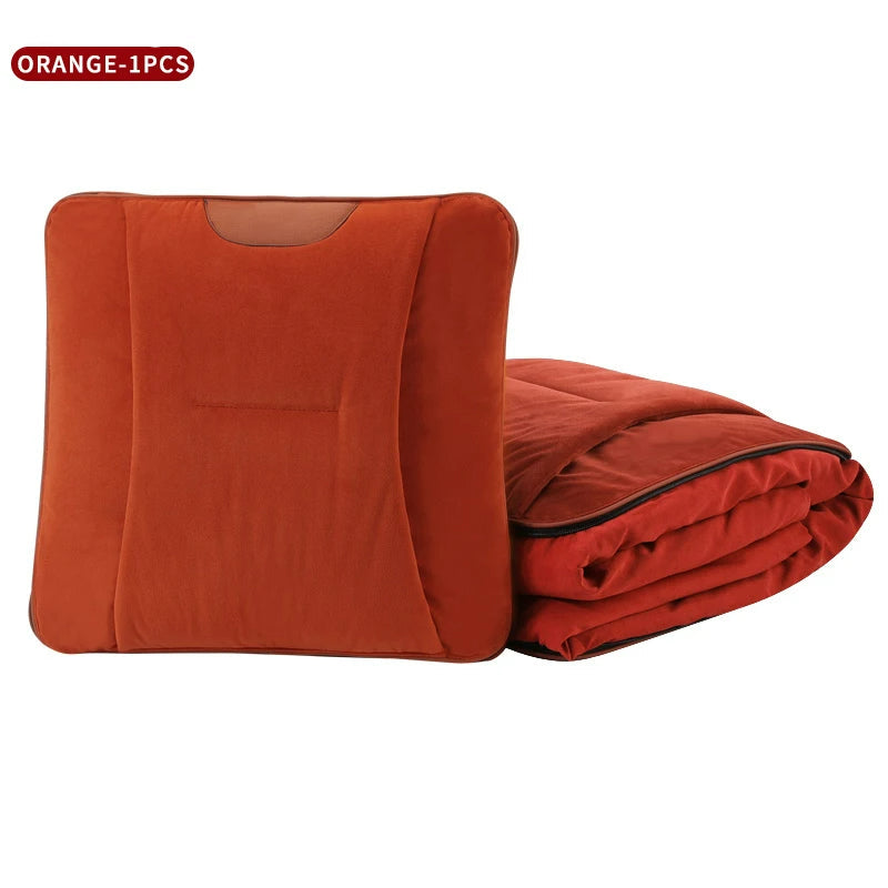Multi-Functional Car Pillow Quilt - Four Seasons Plush Pillow Blanket - 6 Colors Automotive Parts - Delicate Leather  