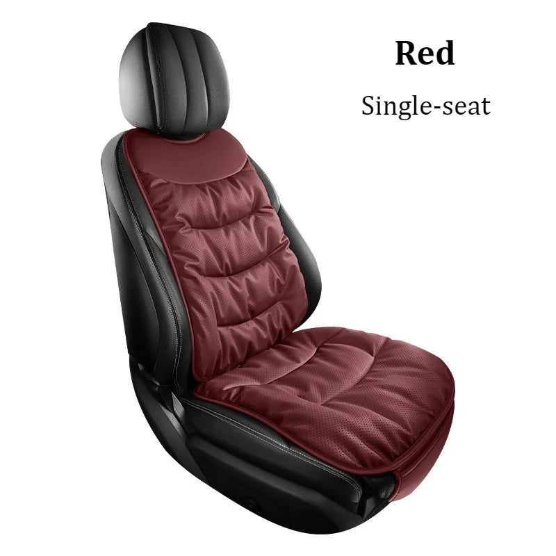 Luxury PU Leather Car Seat Cushion – Perforated Breathable Design, Cloud-Soft Comfort, Easy Installation, Universal Fit - Delicate Leather  