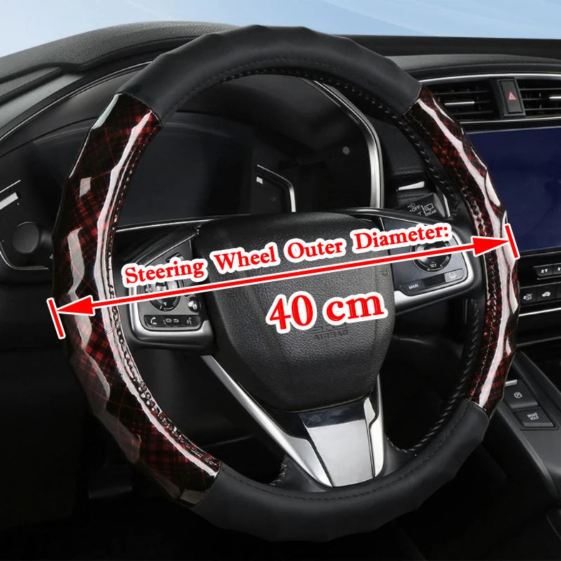 40 cm Steering Wheel Cover for Truck, Bus, and Van – Large Wheel Grip Wrap - Delicate Leather  