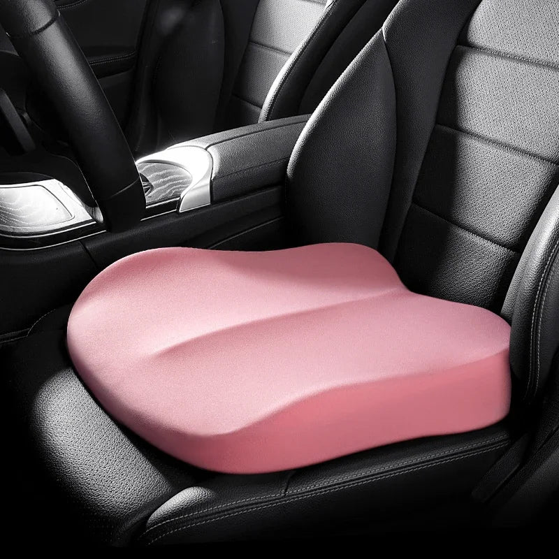Car Booster Seat Cushion – Height Boost Mat, Breathable Portable Pad for Fatigue Relief - Delicate Leather  