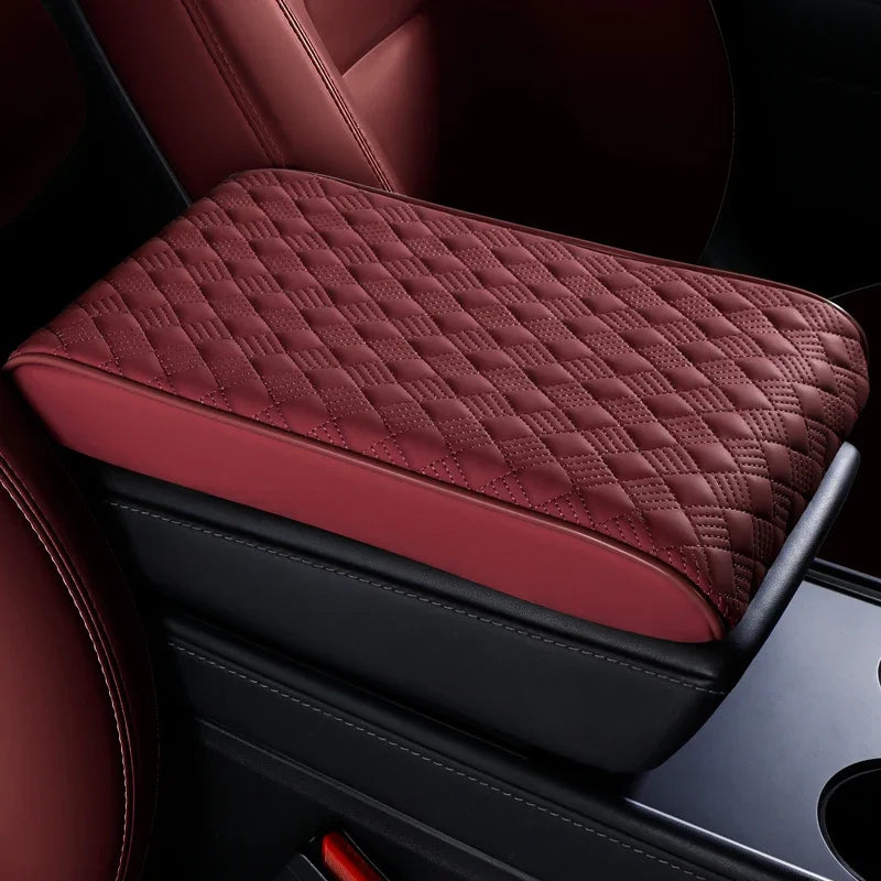 Premium Nappa Leather Center Console Pad – Universal Armrest Riser Cushion, Comfortable & Scratch-Resistant - Delicate Leather  