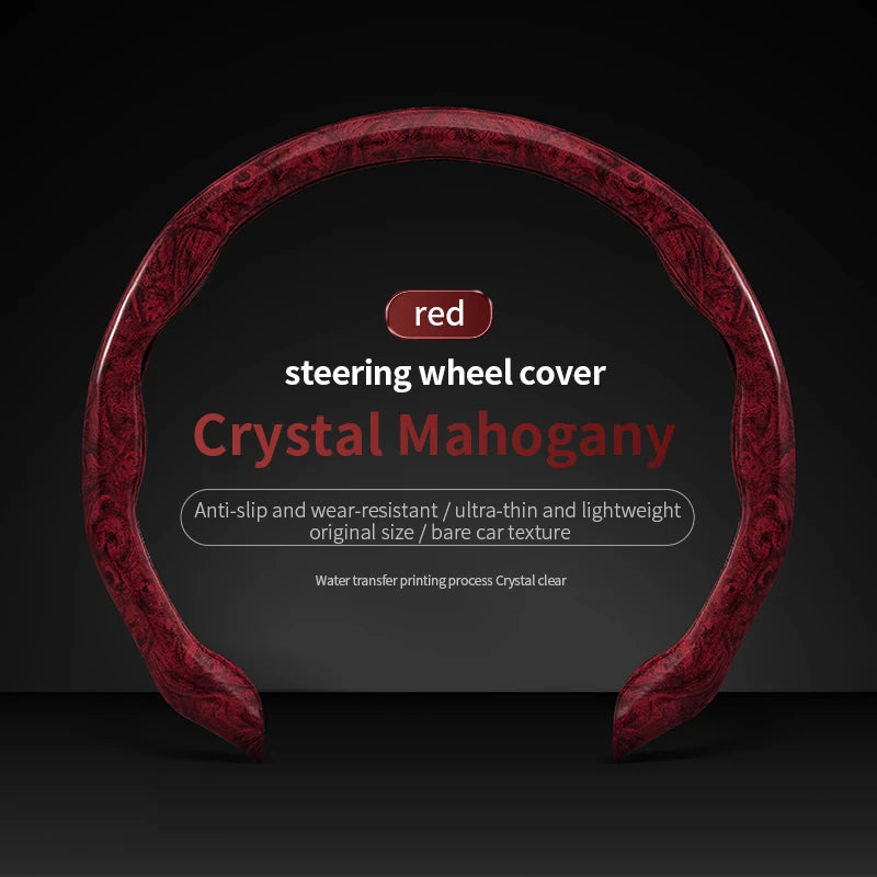 Peachwood Clip Steering Wheel Cover – Anti-Slip, Wear-Resistant PVC, Luxury Sports Car Interior Accessory - Delicate Leather  