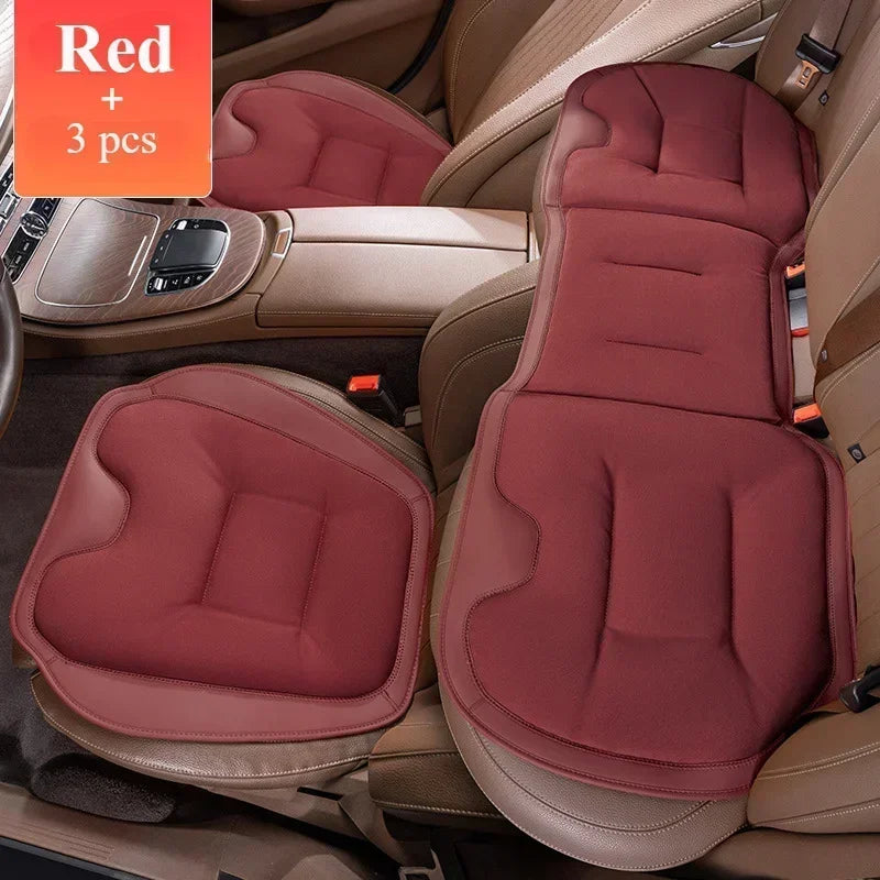 Luxury Breathable Ice Silk Car Seat Cover – Full Set Universal Anti-Slip Seat Cushion - Delicate Leather  
