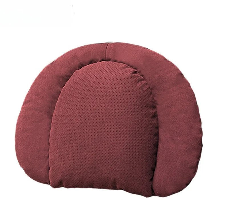 Suede Car Neck Pillow and Waist Cushion – Universal Soft Headrest & Lumbar Support for Comfortable Driving - Delicate Leather  