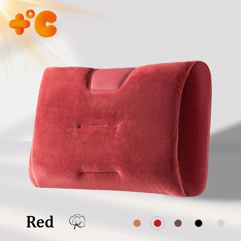 Luxury Plush Car Headrest & Lumbar Support Set – Soft Warm Neck Pillow and Waist Cushion for Comfortable Driving - Delicate Leather  