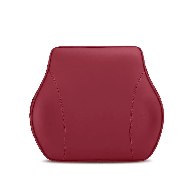 Universal Nappa Leather Car Neck Pillow – Memory Foam Headrest & Waist Support Cushion for Car Interior - Delicate Leather  