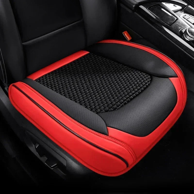Full Coverage Car Seat Cover 3D Cushion Universal Fit Front and Rear Seats, Durable Synthetic Leather Car Interior Protector - Delicate Leather  