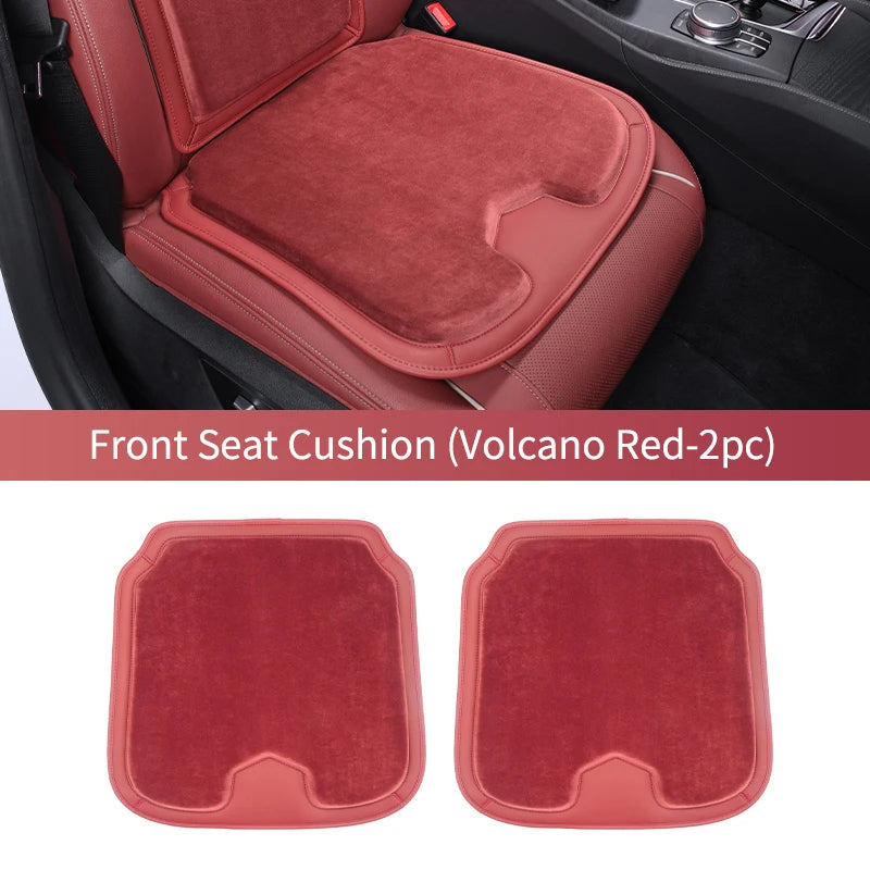 Car Seat Cover Cushion - Warm Flannel Soft Memory Foam Seat Protector Booster Pad - Winter Seat Accessories - Delicate Leather  