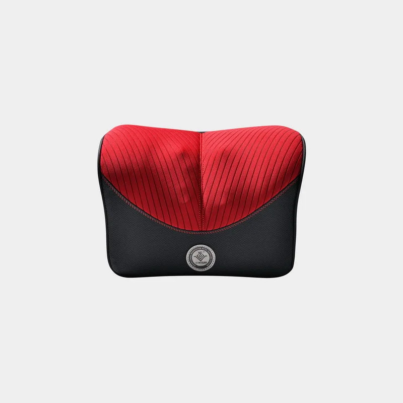 Electric Massage Car Neck Pillow and Lumbar Support – Memory Foam Headrest & Waist Cushion for Driving Comfort - Delicate Leather  