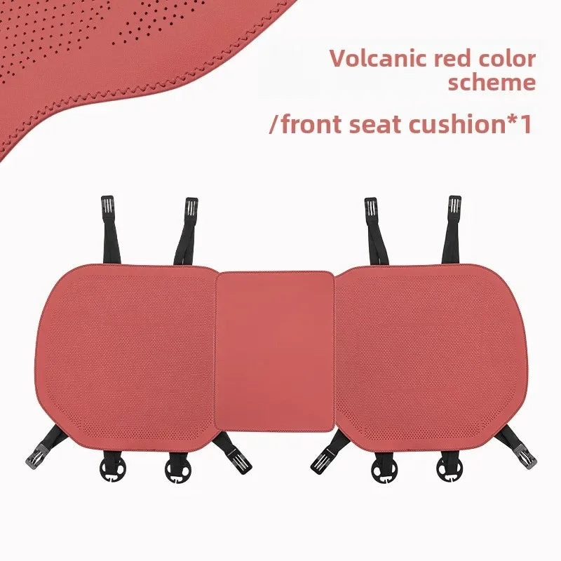 Universal Nappa Leather Car Seat Cover - Four Season Auto Breathable Comfortable Saddle Cushions - Seat Covers for Car Seats - Delicate Leather  