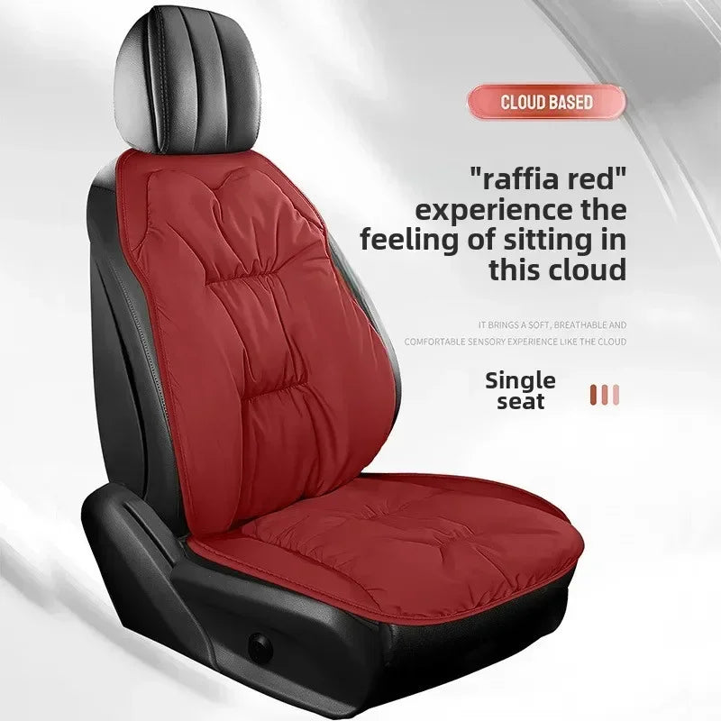 Universal Winter Down Car Seat Cover – Soft Breathable Warm Seat Cushion Protector for Cars and SUVs - Delicate Leather  