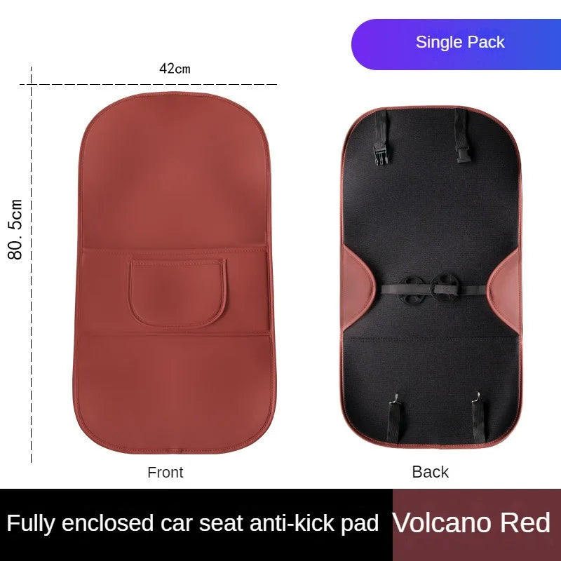 Car Seat Back Protector – Universal Backseat Kick Mat Waterproof Interior Cover - Delicate Leather  