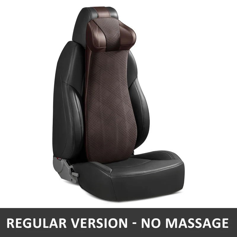 Memory Foam Car Neck & Lumbar Support Cushion – Adjustable Headrest Seat Pillow - Delicate Leather  