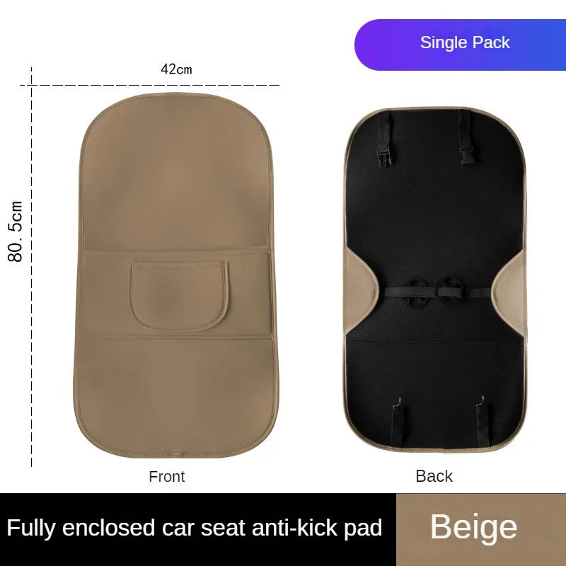 Car Seat Back Protector – Universal Backseat Kick Mat Waterproof Interior Cover - Delicate Leather  