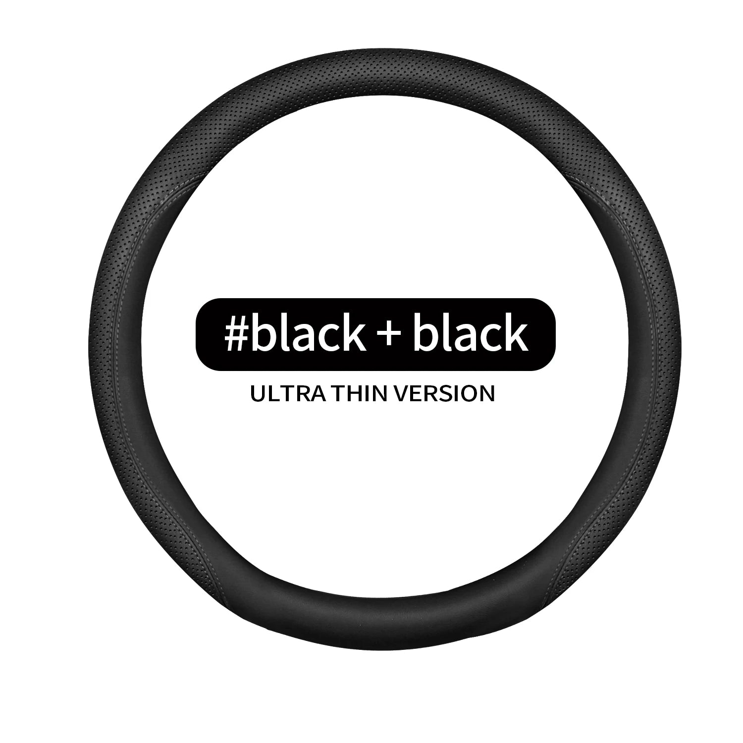 Universal Steering Wheel Cover – Nappa Rubber, No Inner Ring, Fit for 14.5–15 Inch Wheels - Delicate Leather  