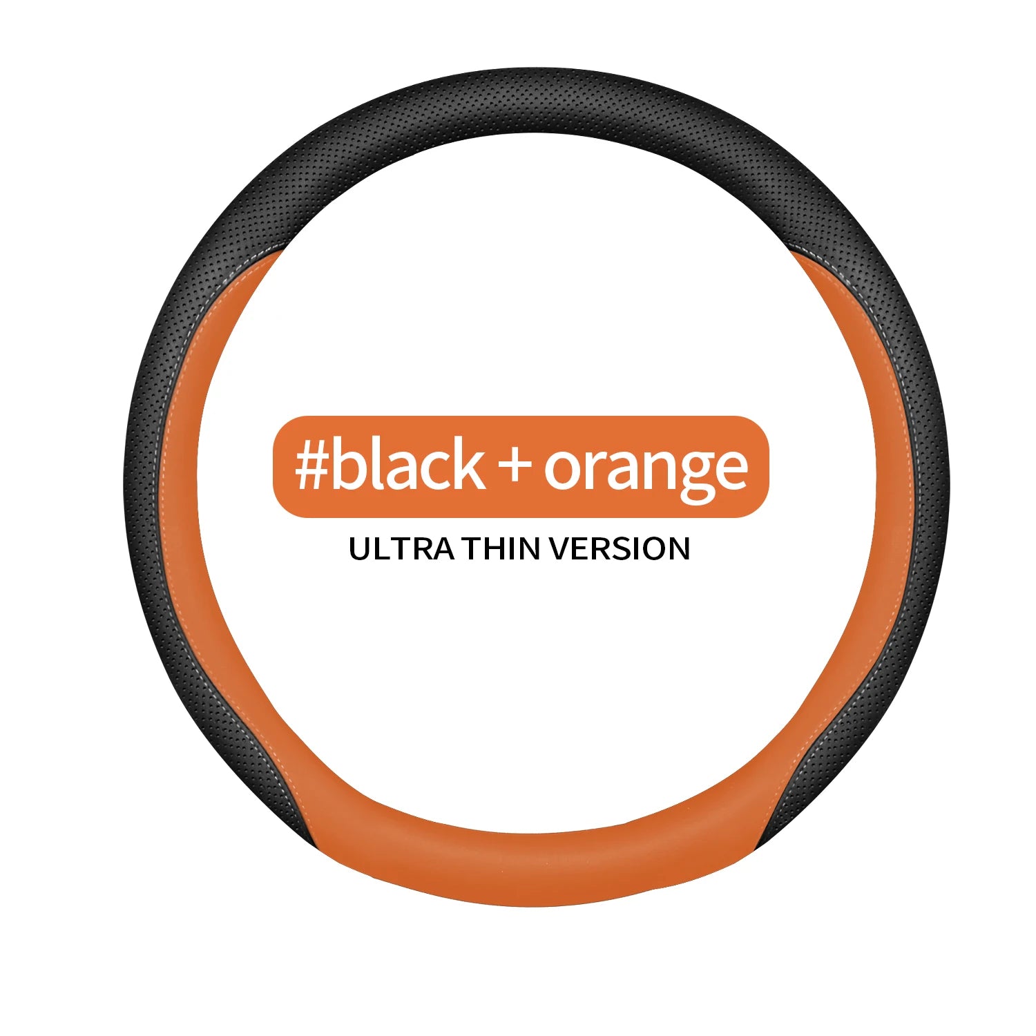 Universal Steering Wheel Cover – Nappa Rubber, No Inner Ring, Fit for 14.5–15 Inch Wheels - Delicate Leather  
