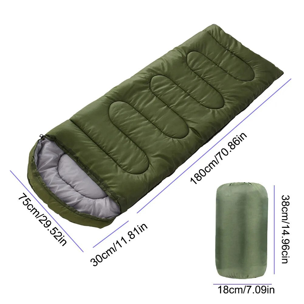 3-Season Lightweight & Waterproof Camping Sleeping Bag with Compression Sack: Ideal for Indoor & Outdoor Use, Suitable for Adults & Kids