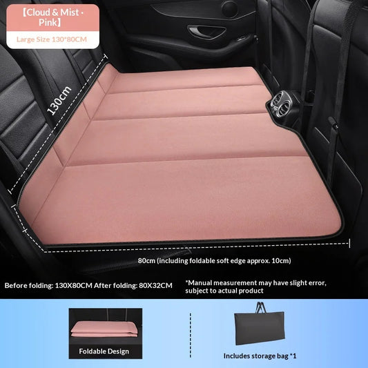 Portable Car Air Mattress Travel Bed – Back Seat Inflatable Sleeping Pad - Delicate Leather