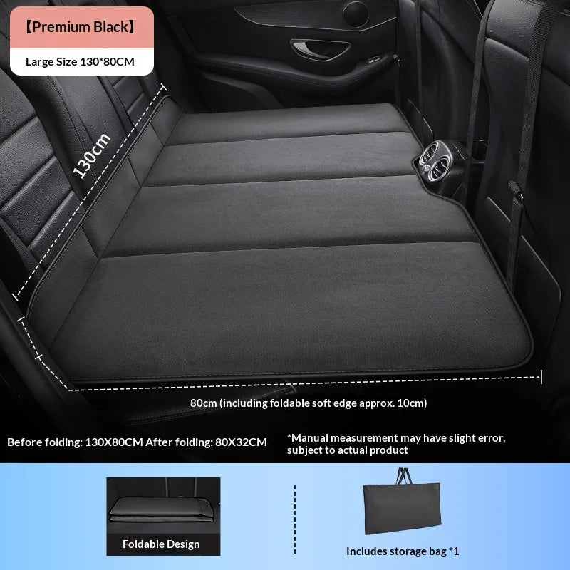 Portable Car Air Mattress Travel Bed – Back Seat Inflatable Sleeping Pad - Delicate Leather  