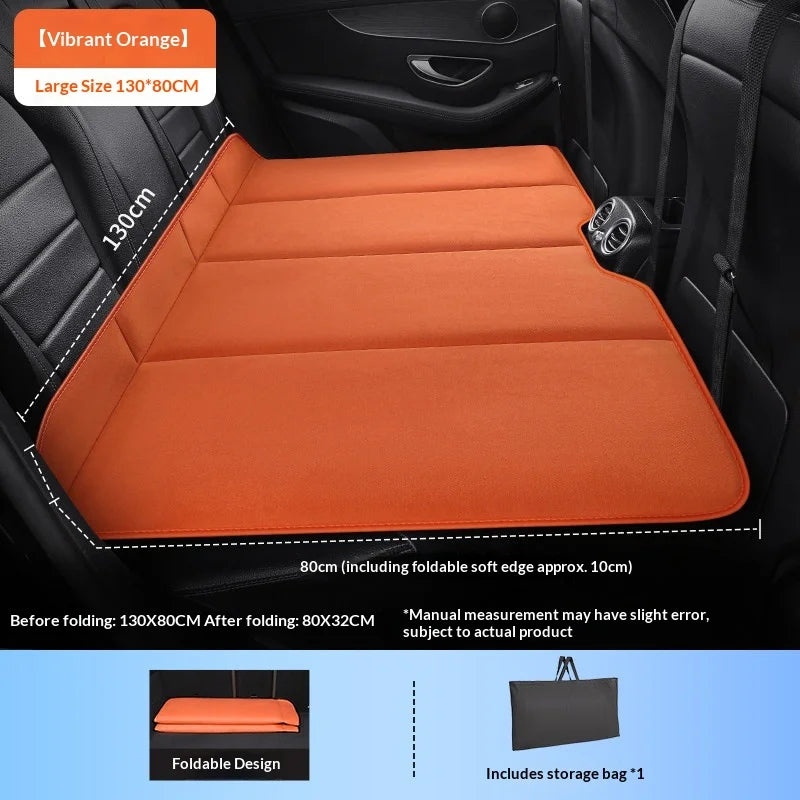 Portable Car Air Mattress Travel Bed – Back Seat Inflatable Sleeping Pad - Delicate Leather  