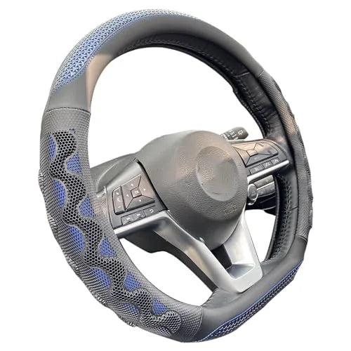 38cm Universal Steering Wheel Cover – 3D Honeycomb Anti-Slip Design, Fits 14.5–15 Inch Car Steering Wheels - Delicate Leather  