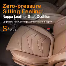 Nappa Leather Car Seat Cushion – Breathable Luxury Seat Pad for All-Season Comfort - Delicate Leather  