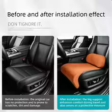 3-in-1 Universal Car Seat Cushion Set – Backrest, Seat Cushion & Leg Support - Delicate Leather  