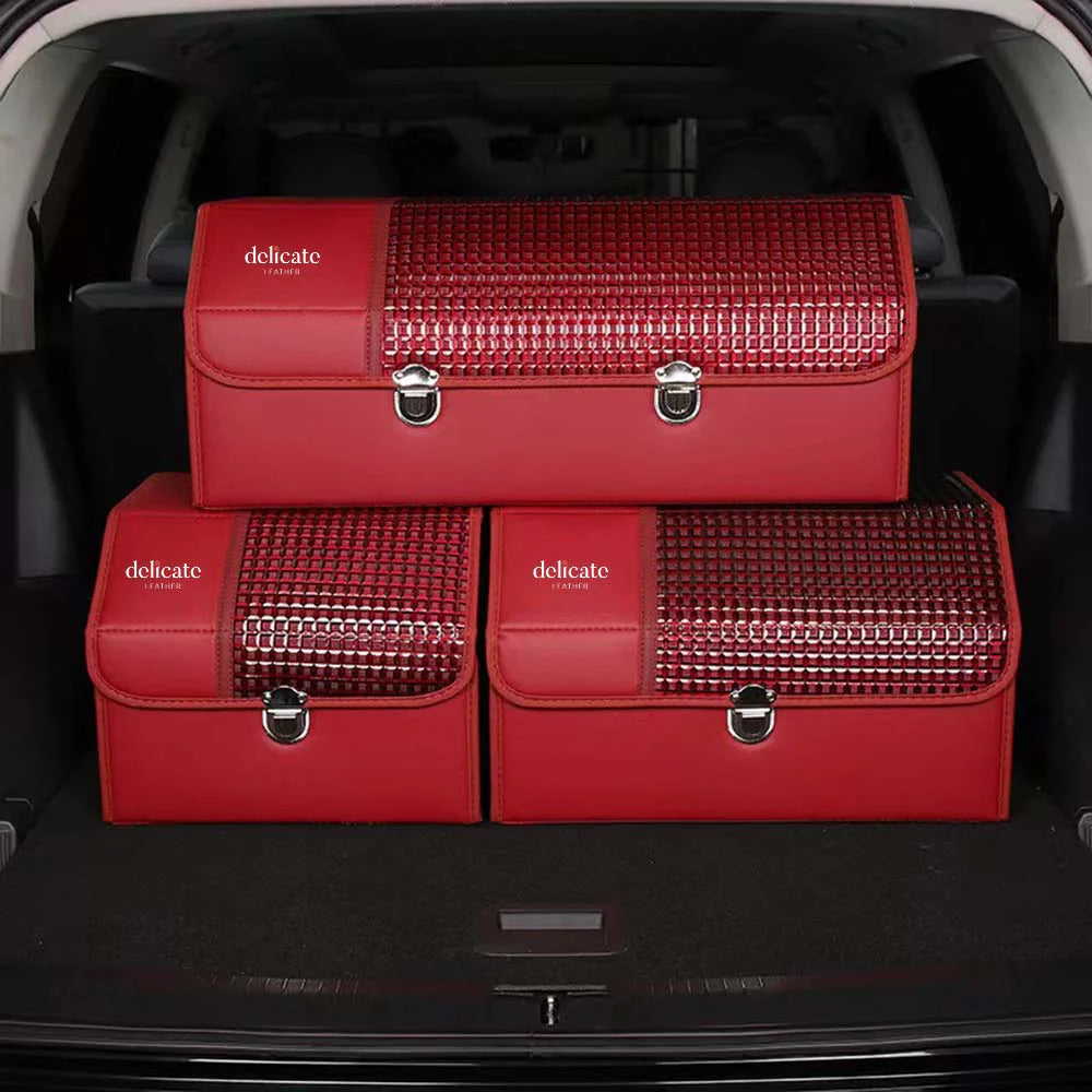 Organizer for Trunk Box Storage, Car Accessories Interior Vehicle Supplies Accessories for the Car - TBS - Delicate Leather  
