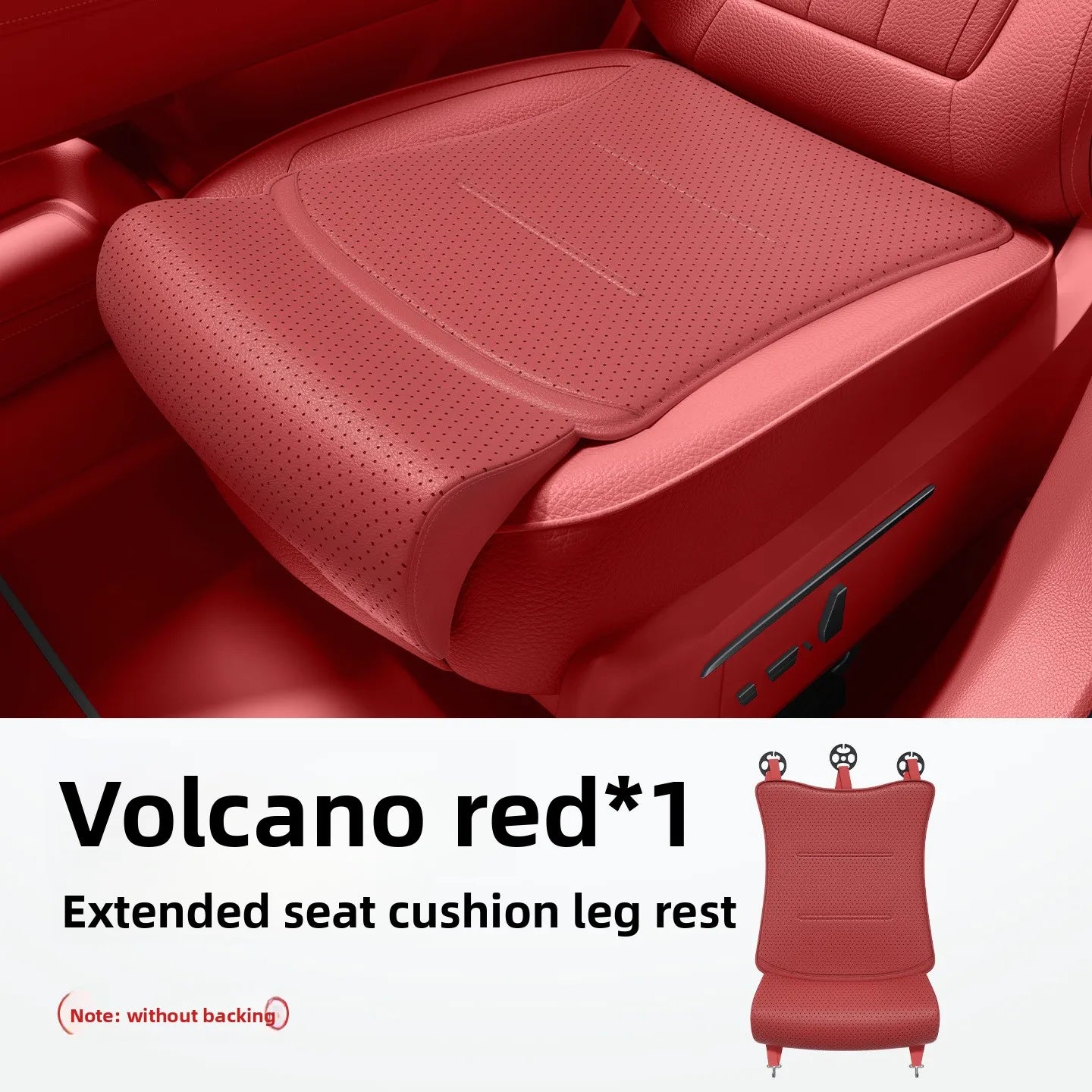 Universal Car Seat Cushion with Extended Footrest – Leather Breathable Non-Slip Seat Cover for Driver and Passenger Comfort - Delicate Leather  