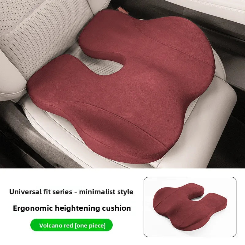 U-Shape Memory Foam Seat Cushion – Breathable Universal Car Seat Pad with Non-Slip Base - Delicate Leather  