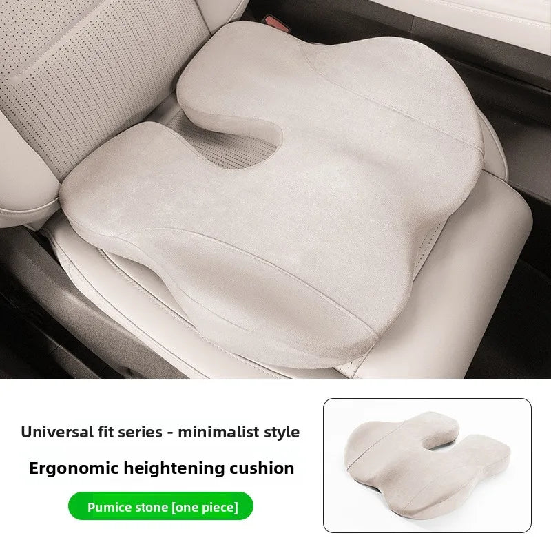 U-Shape Memory Foam Seat Cushion – Breathable Universal Car Seat Pad with Non-Slip Base - Delicate Leather  