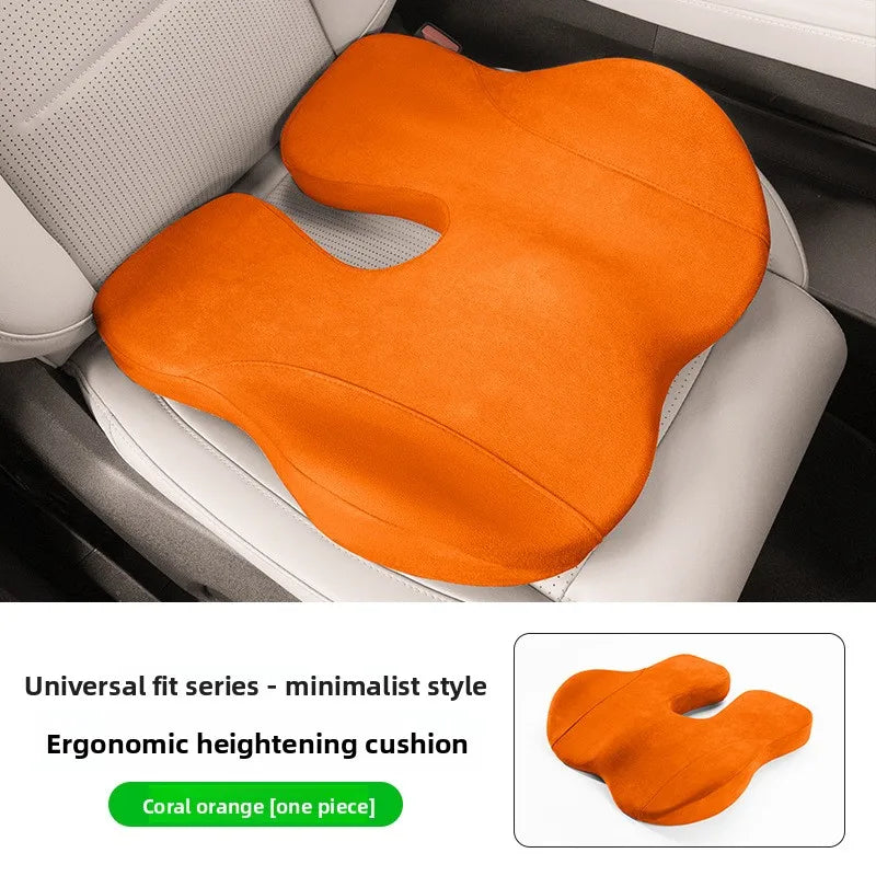 U-Shape Memory Foam Seat Cushion – Breathable Universal Car Seat Pad with Non-Slip Base - Delicate Leather  