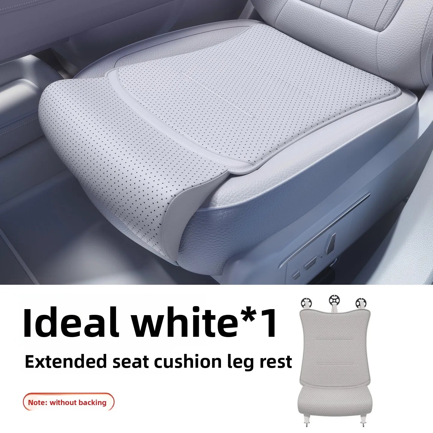 Universal Car Seat Cushion with Extended Footrest – Leather Breathable Non-Slip Seat Cover for Driver and Passenger Comfort - Delicate Leather  