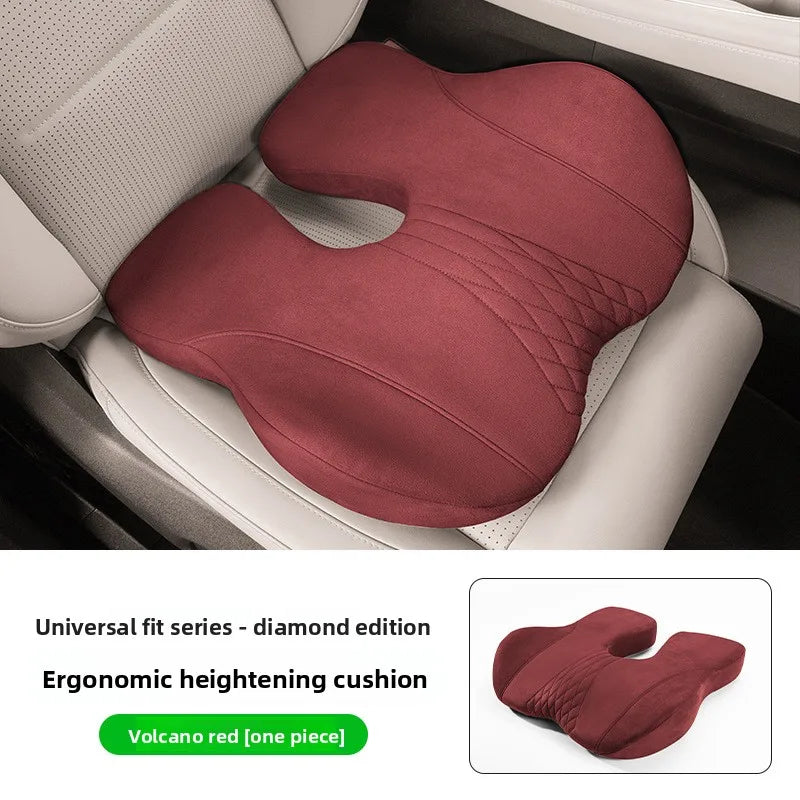 U-Shape Memory Foam Seat Cushion – Breathable Universal Car Seat Pad with Non-Slip Base - Delicate Leather  