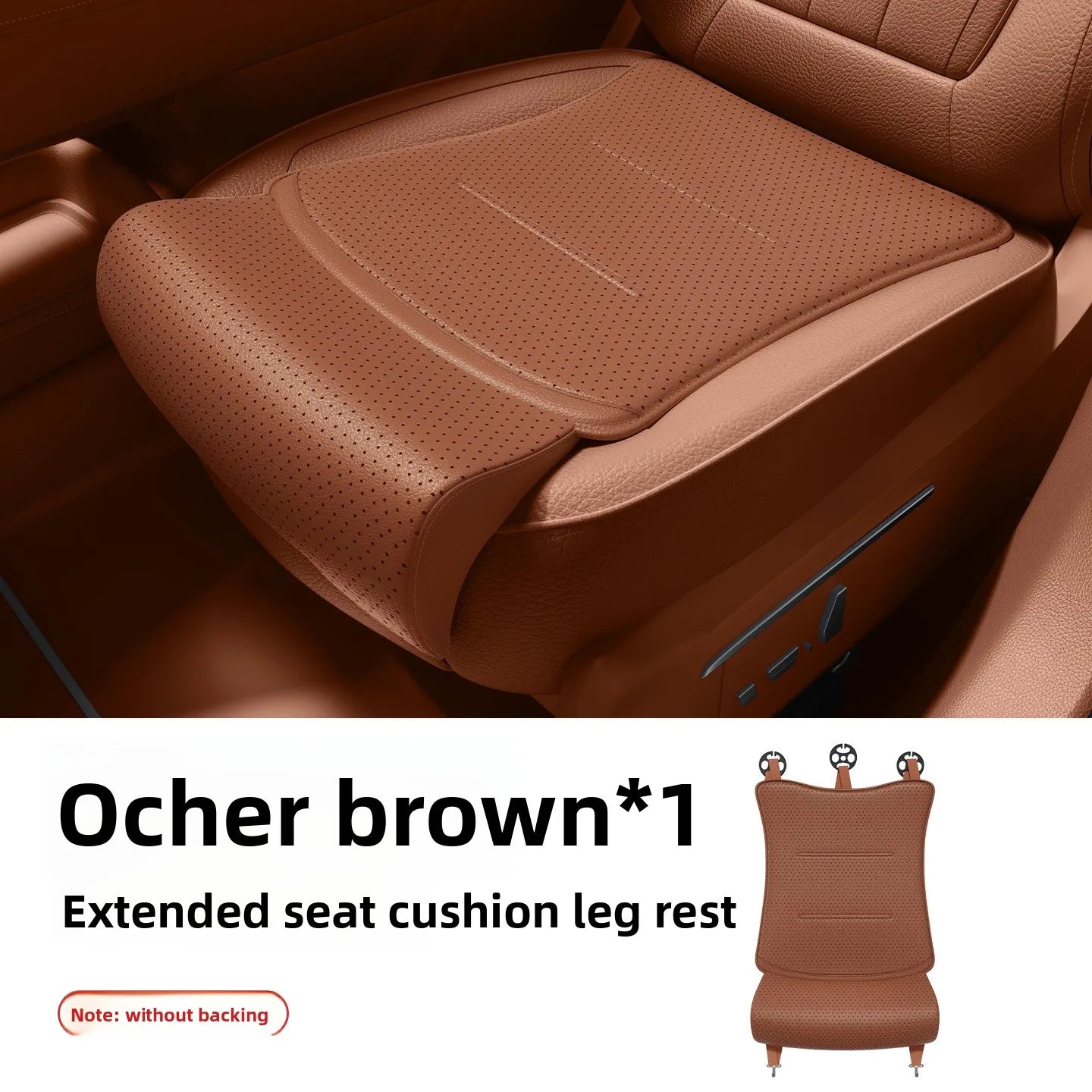 Universal Car Seat Cushion with Extended Footrest – Leather Breathable Non-Slip Seat Cover for Driver and Passenger Comfort - Delicate Leather  