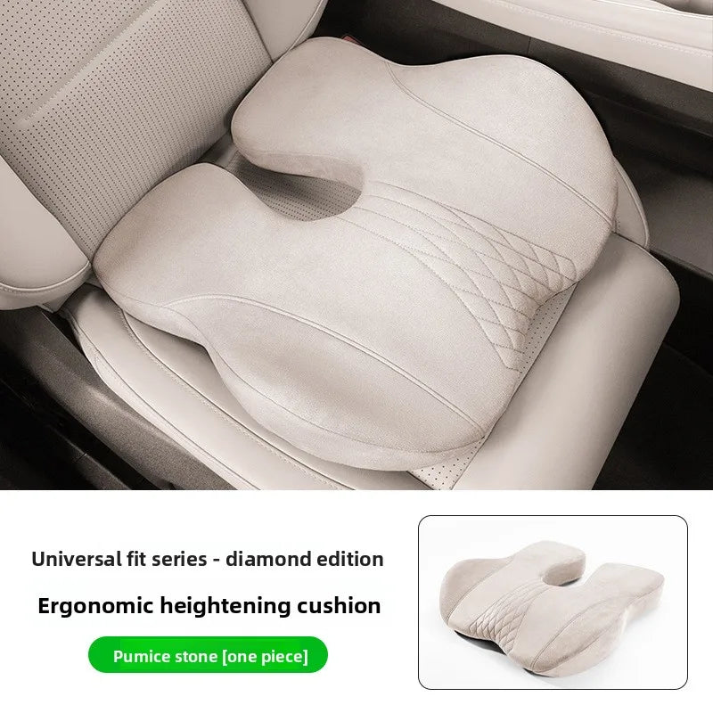 U-Shape Memory Foam Seat Cushion – Breathable Universal Car Seat Pad with Non-Slip Base - Delicate Leather  