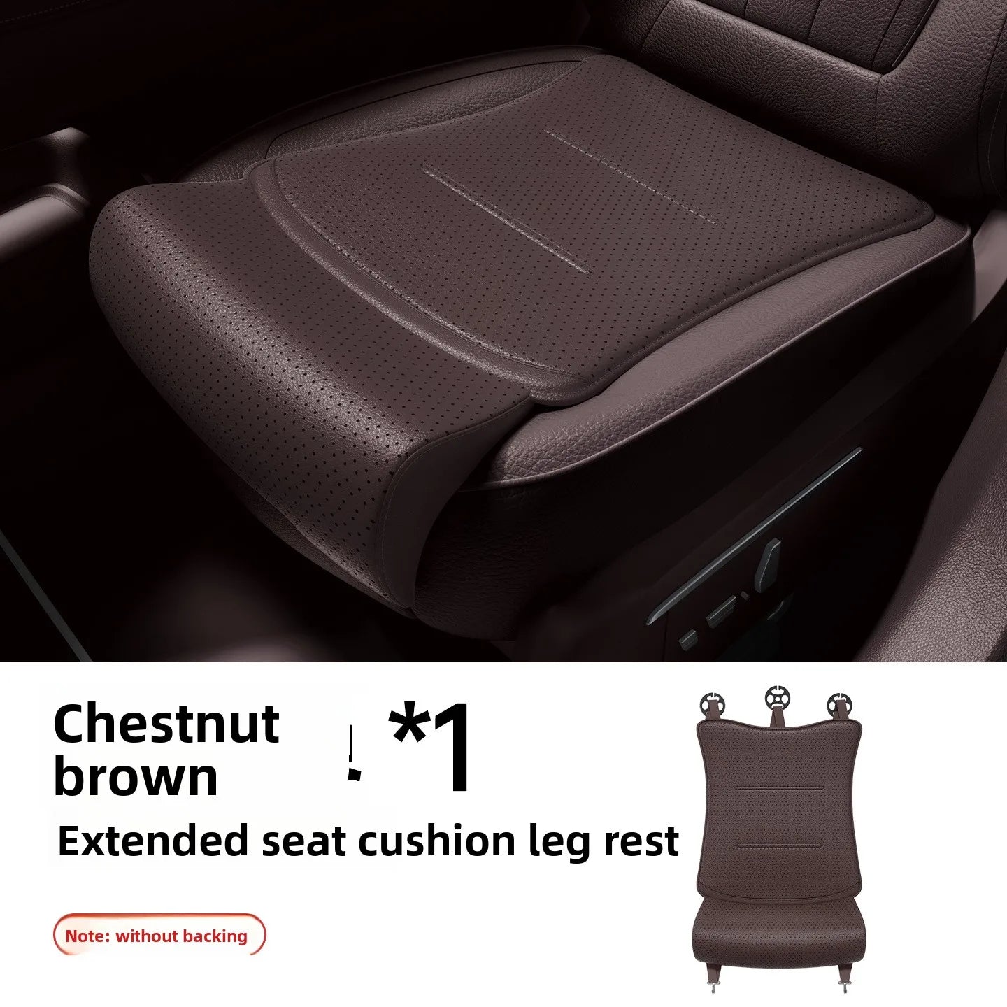 Universal Car Seat Cushion with Extended Footrest – Leather Breathable Non-Slip Seat Cover for Driver and Passenger Comfort - Delicate Leather  