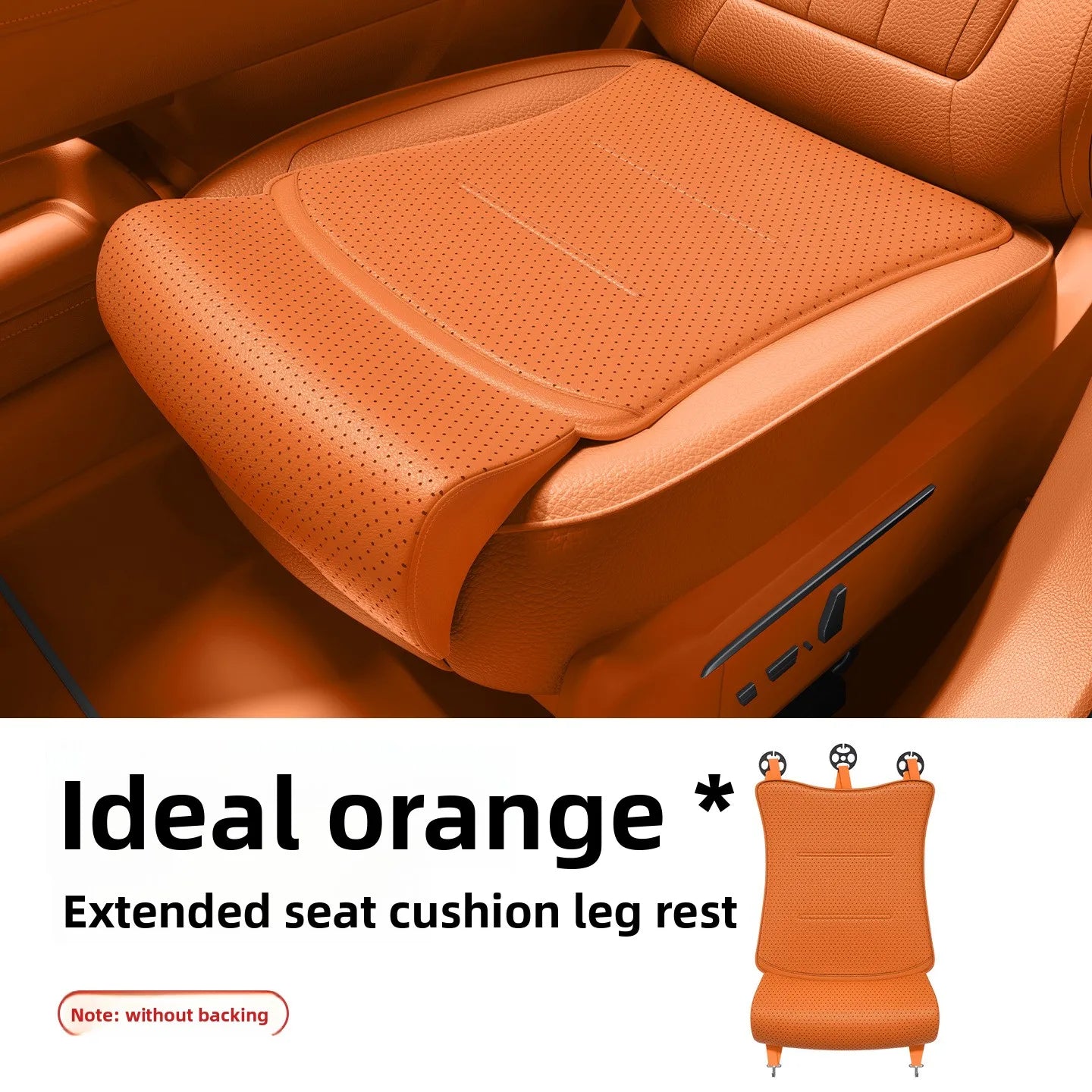 Universal Car Seat Cushion with Extended Footrest – Leather Breathable Non-Slip Seat Cover for Driver and Passenger Comfort - Delicate Leather  