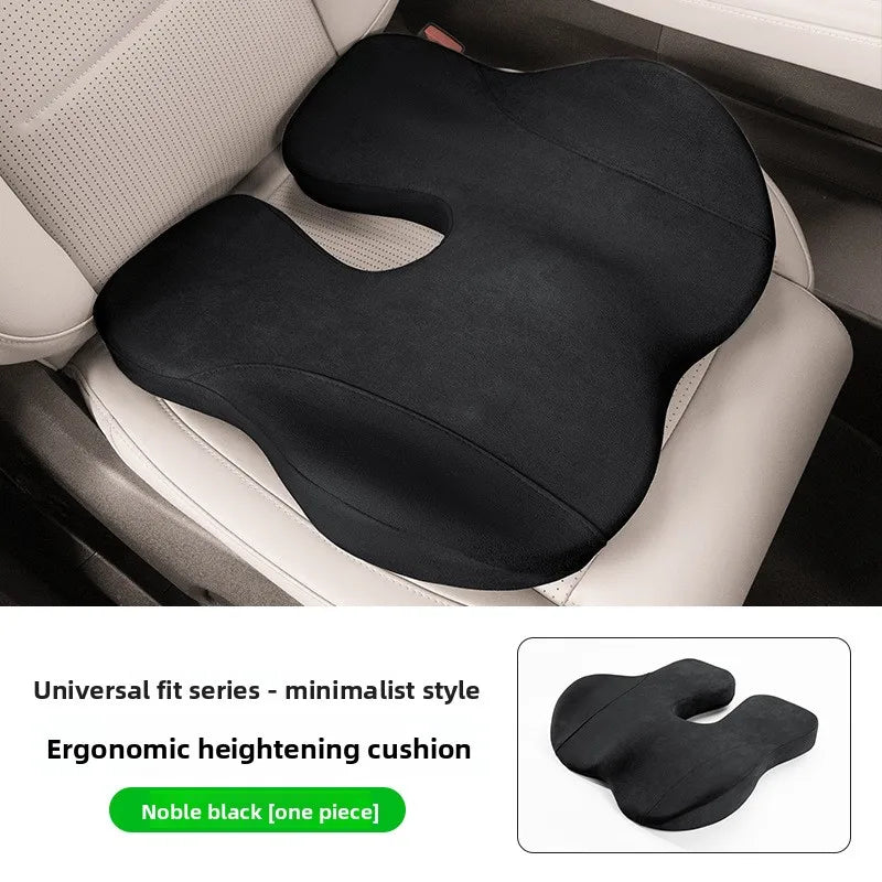 U-Shape Memory Foam Seat Cushion – Breathable Universal Car Seat Pad with Non-Slip Base - Delicate Leather  