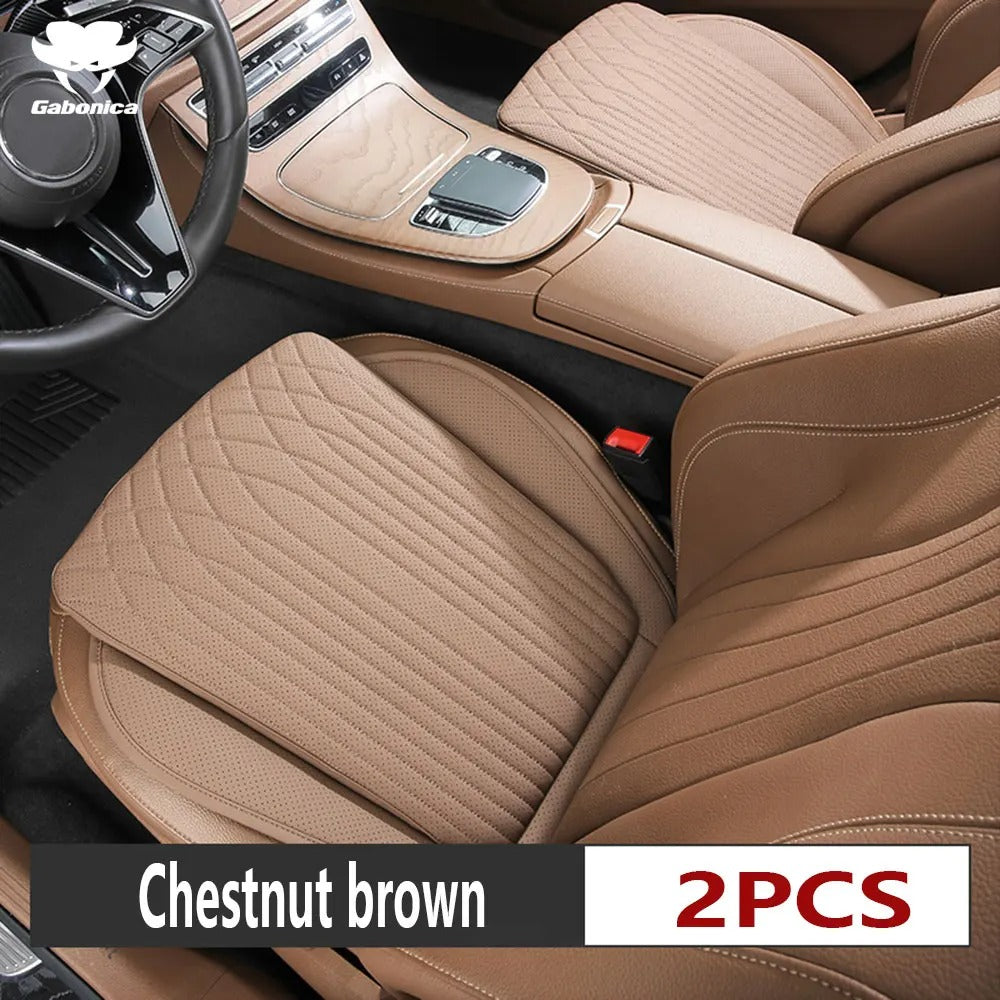 All-Season Nappa Leather Car Seat Cushion - Universal Driver's Front Seat Protector